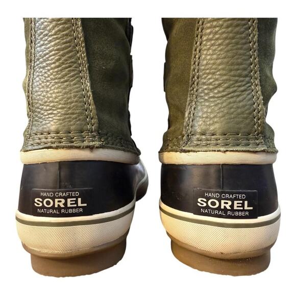 Sorel Joan of Arctic Waterproof Green Suede Snow Boot Fur Cuff Women size 9.5 - Picture 5 of 9